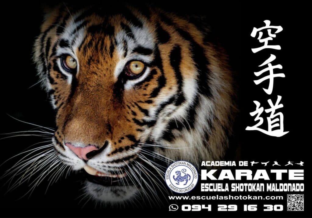 Banner con el tigre que caracteriza al estilo Shotokan