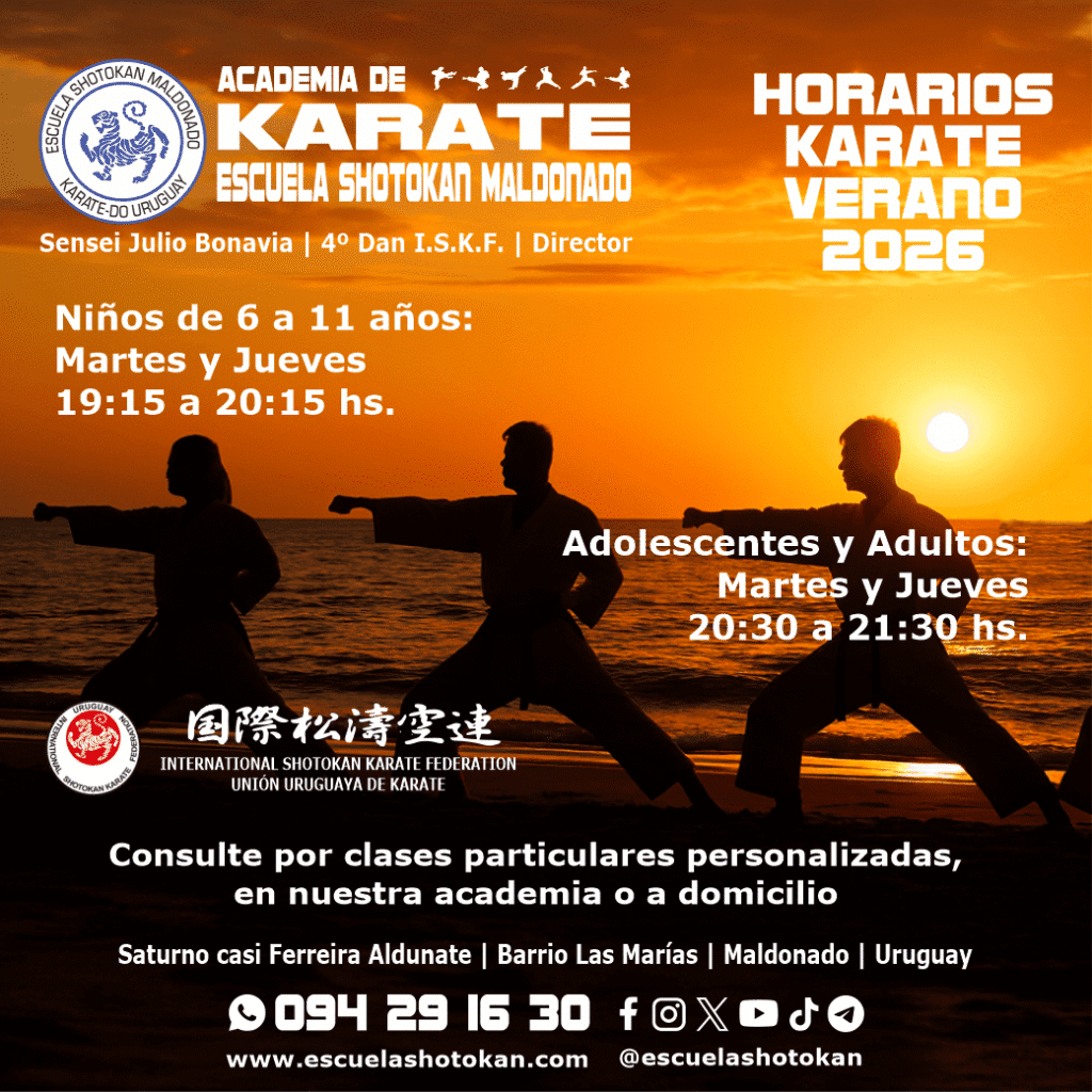 Horarios Clases de Karate Verano 2026 Karate, Defensa Personal y Artes Marciales