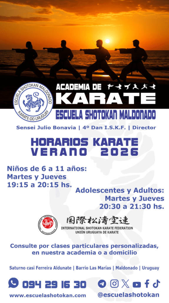 Horarios Clases de Karate Verano 2026 Karate, Defensa Personal y Artes Marciales
